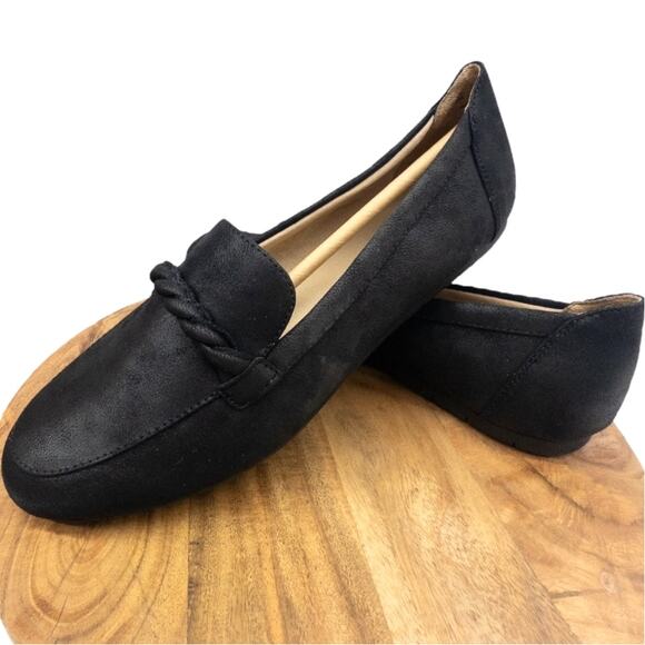 Life Stride Drew Loafer Flats Women’s Size 8 Black Microsuede - Picture 1 of 6